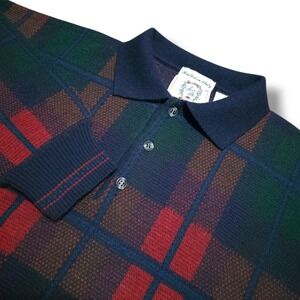 Vintage Sears Roebuck Wool Blend Sweater Mens Large 1/4 Button Knitted in Italy